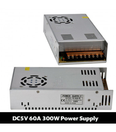Driver Power Supply Metal case / Aluminum base Silver 300W DC5V IP20 Transformer