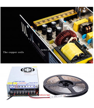 Driver Power Supply Metal case / Aluminum base Silver 300W DC5V IP20 Transformer