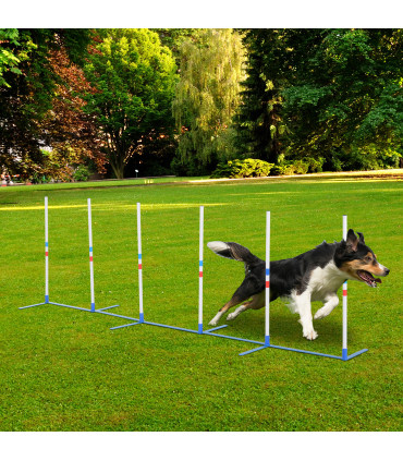 Dog Weave Pole Set Agility Starter Kit Pet Outdoor Exercise Training Set