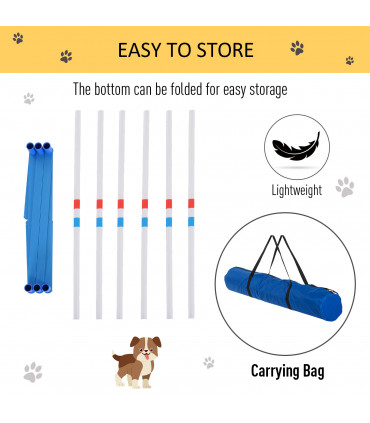 Dog Weave Pole Set Agility Starter Kit Pet Outdoor Exercise Training Set