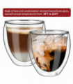 Double Wall Glasses Borosilicate glass Transparent design Hot Cold Drinks 2 pcs