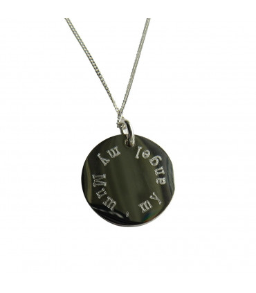 Necklace Silver 16 inches Sterling silver stainless steel charm disc