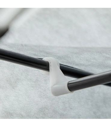 Fabric Wardrobe Portable Wardrobe with 6 Shelves 1 Hanging Rail Light Grey