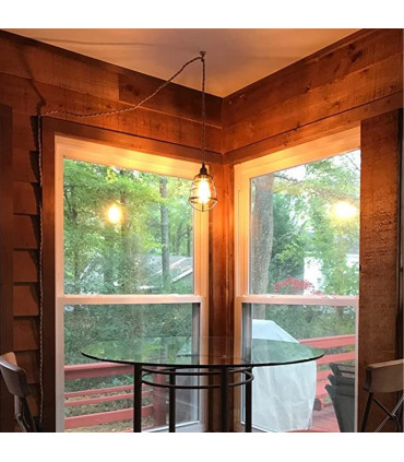 Pendant Lamp Black Metal + Fabric 20x20x30cm 1kg E27 Fitting Home Lighting