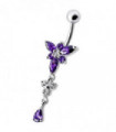 Fancy  Jeweled Dangling Belly Navel Ring