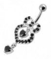Fancy   Pear shaped Jeweled Dangling Navel Body Jewelry Ring