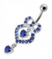 Fancy   Pear shaped Jeweled Dangling Navel Body Jewelry Ring