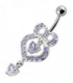 Fancy   Pear shaped Jeweled Dangling Navel Body Jewelry Ring