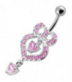 Fancy   Pear shaped Jeweled Dangling Navel Body Jewelry Ring