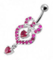Fancy   Pear shaped Jeweled Dangling Navel Body Jewelry Ring