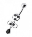 Fancy CZ Jeweled infinity logo Dangling Belly Navel Ring