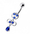 Fancy CZ Jeweled infinity logo Dangling Belly Navel Ring