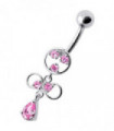 Fancy CZ Jeweled infinity logo Dangling Belly Navel Ring