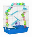 Five-Level Hamster Cage w/ Tubes, Water Bottle, Exercise Wheel, Ramps - Blue