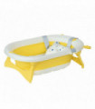 Foldable Baby Bath Tub Ergonomic with Temperature-Induced Water Plug