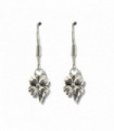 Earrings Flower Drop Silver Plated Tibetan Silver Antique Finish 13.5x8x2mm