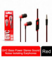 Earphones Red Plastic GVC Bass Power Stereo Sound Noise Isolating Earphones