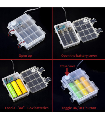 White 26ft Globe Fairy String Lights 60LED Battery Operated Decoration Light