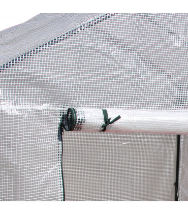 Greenhouse 143cmx143cmx195cm Green PE Cover 2 Tier Shelf Outdoor Gardening