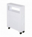 Bathroom Cabinet White MDF 71.5H x 16W x 52Dcm Slim Design 2 Drawers Open Top