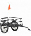 Bike Trailer HOMCOM Wagon Bicycle Cargo Trailer Suspension 2 Wheels Black