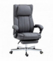 Office Chair Reclining with Headrest, Linen Dark Grey, 65W x 61D x 113Hcm