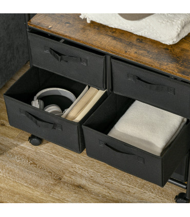 Clothes Rack Hanging Clothes Rail 6 Fabric Drawers 172.5H x 63.5L x 40Wcm Black