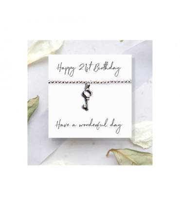 Happy 21st Birthday Bracelet & Message Card