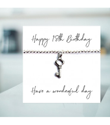 Happy 18th Birthday Bracelet & Message Card