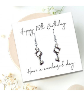 Happy 18th Birthday Earrings & Message Card