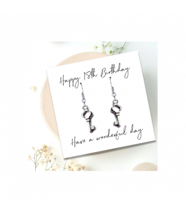 Happy 18th Birthday Earrings & Message Card