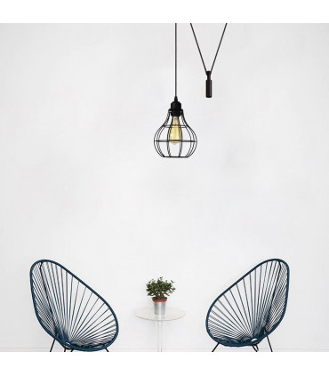 Hanging Pendant Lamp Retro Industrial Vintage Light Metal Black without bulb