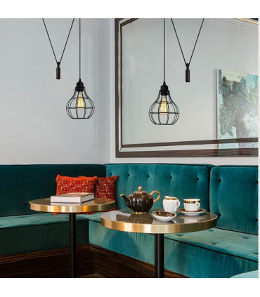 Hanging Pendant Lamp Retro Industrial Vintage Light Metal Black without bulb