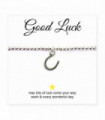 Horseshoe Charm Silver Beaded Bracelet with Good Luck Message Card