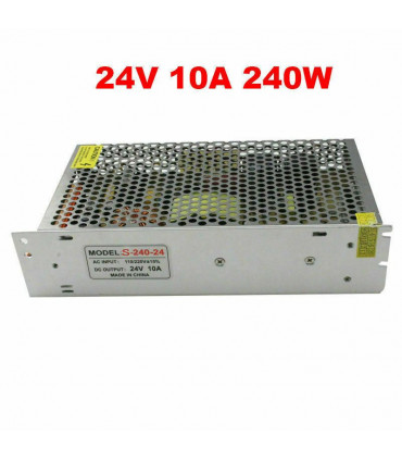 LED Switching Power Supply Silver Tone Metal Electronic Parts DC24V 240W
