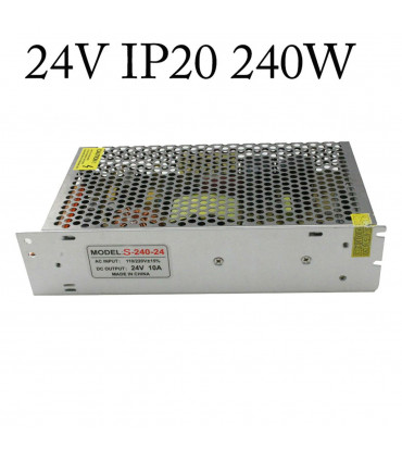 LED Switching Power Supply Silver Tone Metal Electronic Parts DC24V 240W