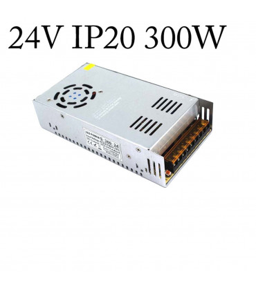 LED Switching Power Supply IP20 DC24V Silver 300W Metal Electronic Parts