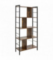 Metal Industrial Storage Shelf Bookcase Rustic Brown 198cm Long x 140cm H