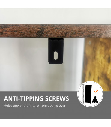 Metal Industrial Storage Shelf Bookcase Rustic Brown 198cm Long x 140cm H