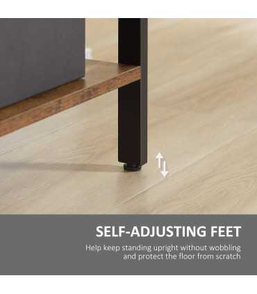 Metal Industrial Storage Shelf Bookcase Rustic Brown 198cm Long x 140cm H