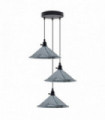 Ceiling Pendant Light Industrial 3 Head Cluster Cone Shaped Metal 22cm x 10cm