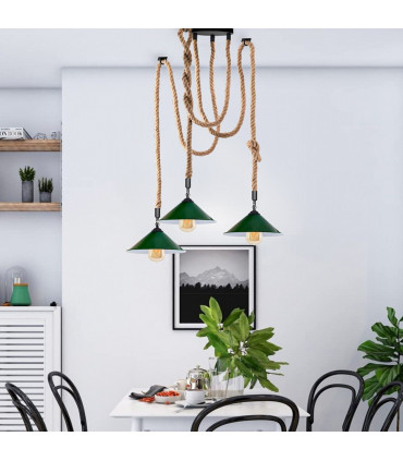 Industrial Pendant Light Retro Vintage Chandelier Hemp Rope Ceiling spider