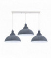 Pendant light 3 Lights Fittings Ceiling Curvy Metal E27 Grey, White with bulb