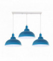 Pendant light Vintage/Retro Metal and PVC Blue, White E27 3 Lights Ceiling Kit