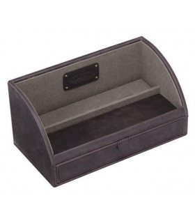 Charging Valet Brown & Khaki Drawer Khaki canvas lining Phones tablets gadgets