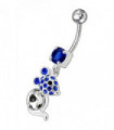 Jeweled Dangling Banana Bar Fancy Small Rat Belly Ring