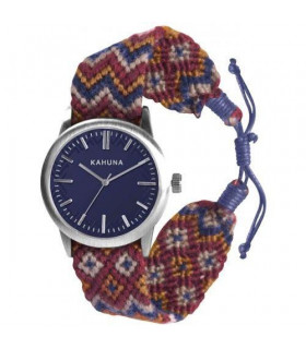 Watch Band Navy Fabric 24cm x 2cm Brown Dial Alloy Casing Men's Friendship