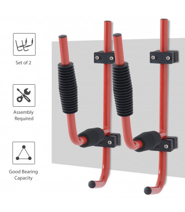 Kayak Wall Mount Rack Heavy Duty Storing Storage Hangers Canoe Fixings Iron Red