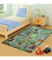 KIDS VILLAGE ROAD Rug 100x165cm Multicolour Kids Room Floor Warm Soft