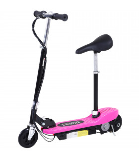 Kids Foldable Electric Powered Scooter Metal Pink 76L x 38W x 86-96Hcm